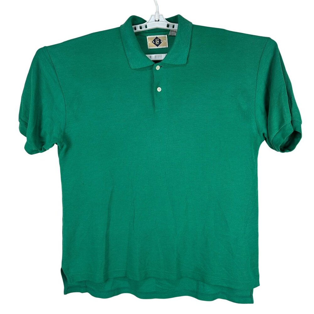Class Act Green Short Sleeve Polo Shirt Size Large Vintage